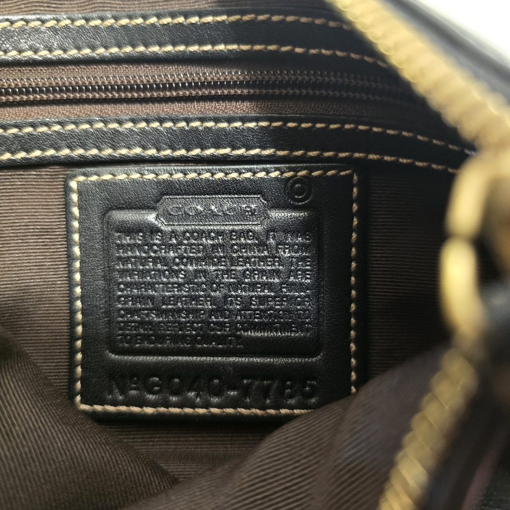 Coach Black Leather Shoulder Bag with Gold Hardware - Picture 3 of 12